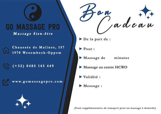 Bon cadeau massage